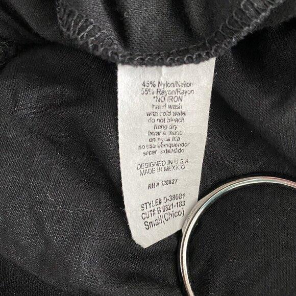 Roolee Black Empire Waist Midi Dress Black Knit Comfy Peasant Boho Size Small - Picture 8 of 8